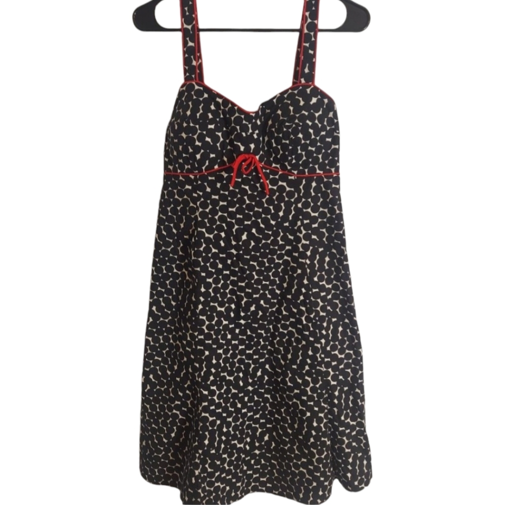 R & K black & white  sundress with built-in bra size 8
